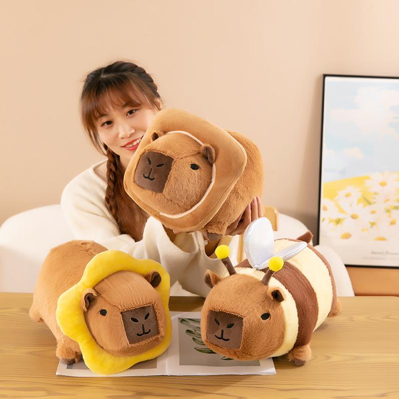 Party Capybara Turned Into Bee Plush Toy Bagel Toast Kapibara Doll Doll