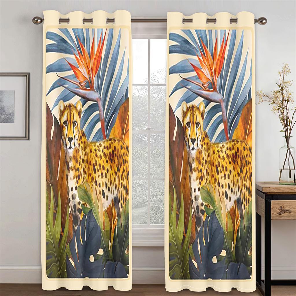 

3D Modern Contracted Wind Home Decor Animal Sheep Owl Tiger Curtains 2 Panel Kids Room Bedroom Living Room Window Decoration 100W130H(CM)40x51in&Grommet Top