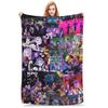 Hunt-rix & s-aja boys Flannel Blanket K-pop De-mon Hunters Vintage Throw Blankets for Bed Sofa Couch 200x150cm Bedspreads
