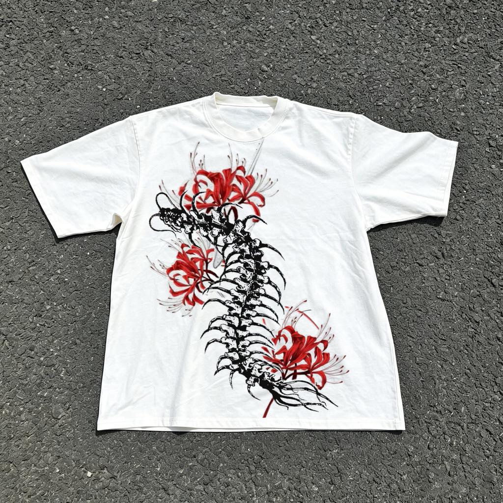 Klassischer Y2K Gothic Stil High Street T-Shirt Druck Oversized T-Shirt Harajuku Rundhals Baumwoll Tops 2026 Sommer Unisex Unisex Tops