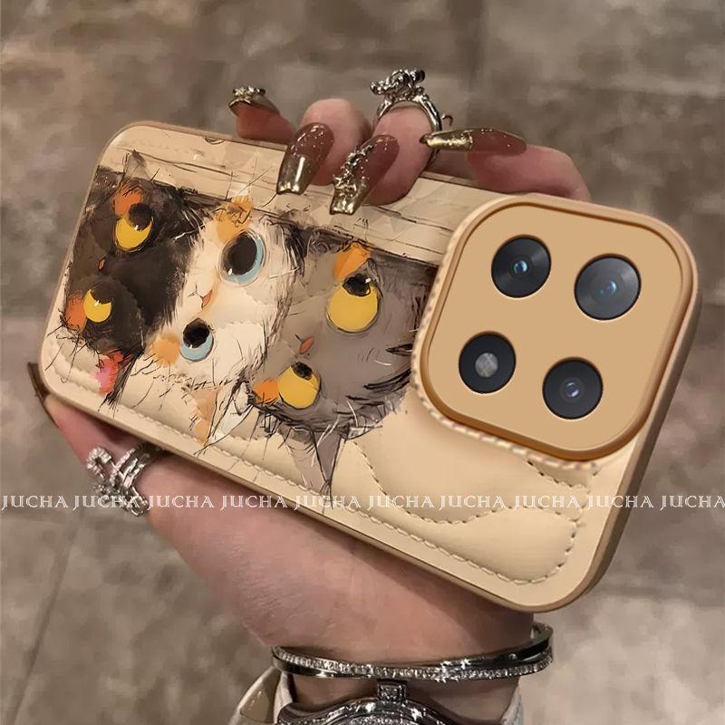 Silicone Phone Case Redmi K70 Pro K60 K50 With Lanyard Cute Cat Design Full Coverage Shockproof Redmi K70