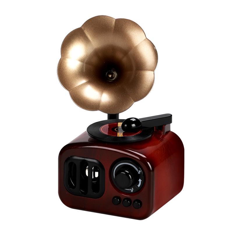 Octave Retro Gramophone Music Box: Vintage Wind-up Display Gift for Girls' Birthday & New Year