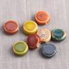 20pcs Flat Round 15mm Handmade Ceramic Porcelain Loose Spacer Beads Lot for Jewelry Making Accessories DIY Crafts Findings Creativity Beads