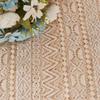 Nordic Beige Geometric Floral Lace Curtain Fabric for Living Room and Bedroom