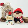 Soft Christmas Plush Doll Bow Creative Dog Pendant Cute Bee Puppy Keychain  Daily