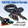 M6 M8 2 3 4 5 6 Pin Stecker auf Buchse EbikeElektrisches Stoßkabelsteckerverbinder Roller Bremse wasserdicht Signal Sensor Kabel 1 Meterl