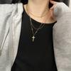 Three Layer Non Fading Titanium Steel Cross Clavicle Necklace For Women Fashion Jewelry
