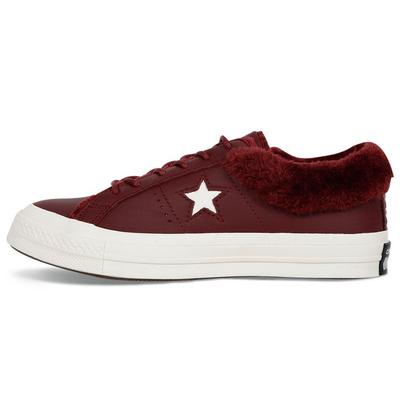 One Star Series Comfortable Versatile Low-Top Canvas Shoes Unisex Sneaker Dark-Red 162602C
