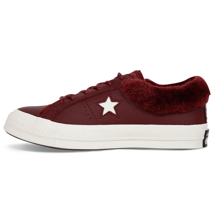 Converse One Star Series Comfortable Versatile Low-Top Canvas Shoes Unisex sneaker Dark-Red 162602C