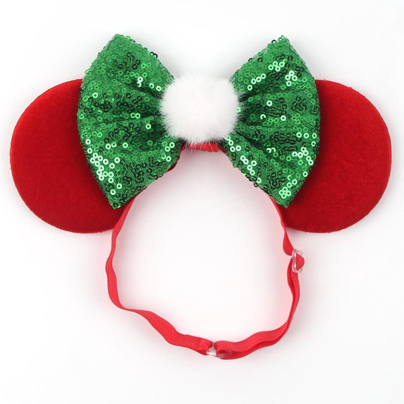 Disney 3,3" Minnie Mickey Ohr Elastische Stirnbänder Neugeborenen Mode Glitzer Verstellbares Haarband Baby DIY Haarschmuck Festival Reise