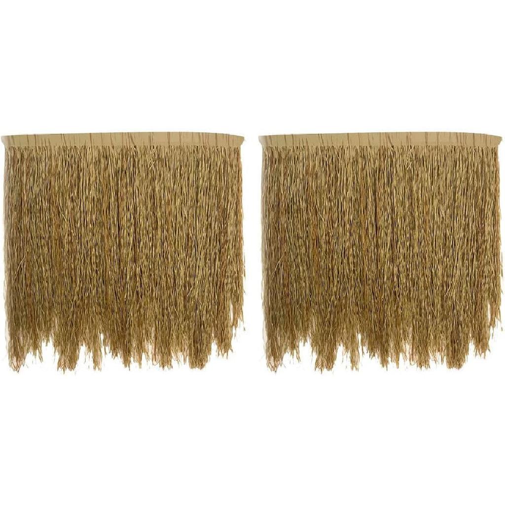 2Pcs Simulated Thatch Straw Roof for Garden Decor Artificial Thatch Roofing for Simulation Thatch for Tiki Bar Patio and Fence Decoration