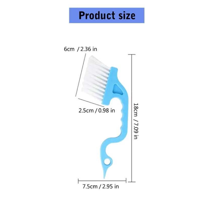 Compact Ergonomic Handheld Gaps Slot Brush Tool For Tight Space Lightweight Plastic Design With Angled Cleaning Edged