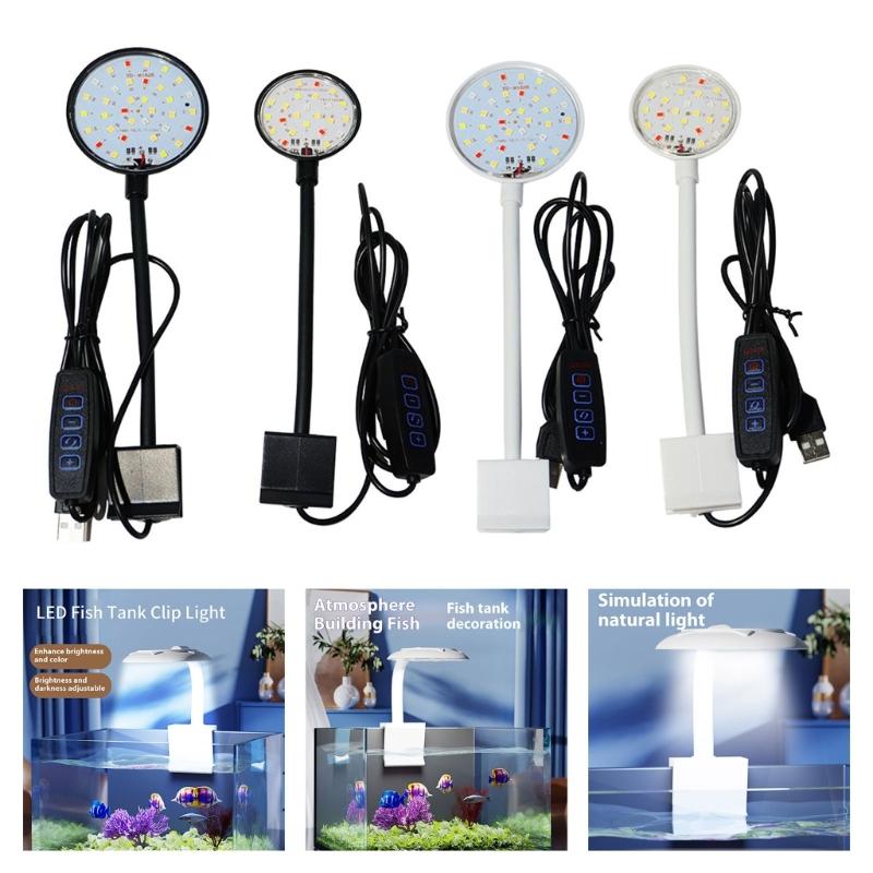 USB Fish Tanks Lighting Clamps Mount Color Changing LED Lamp For Desktop Aquariums