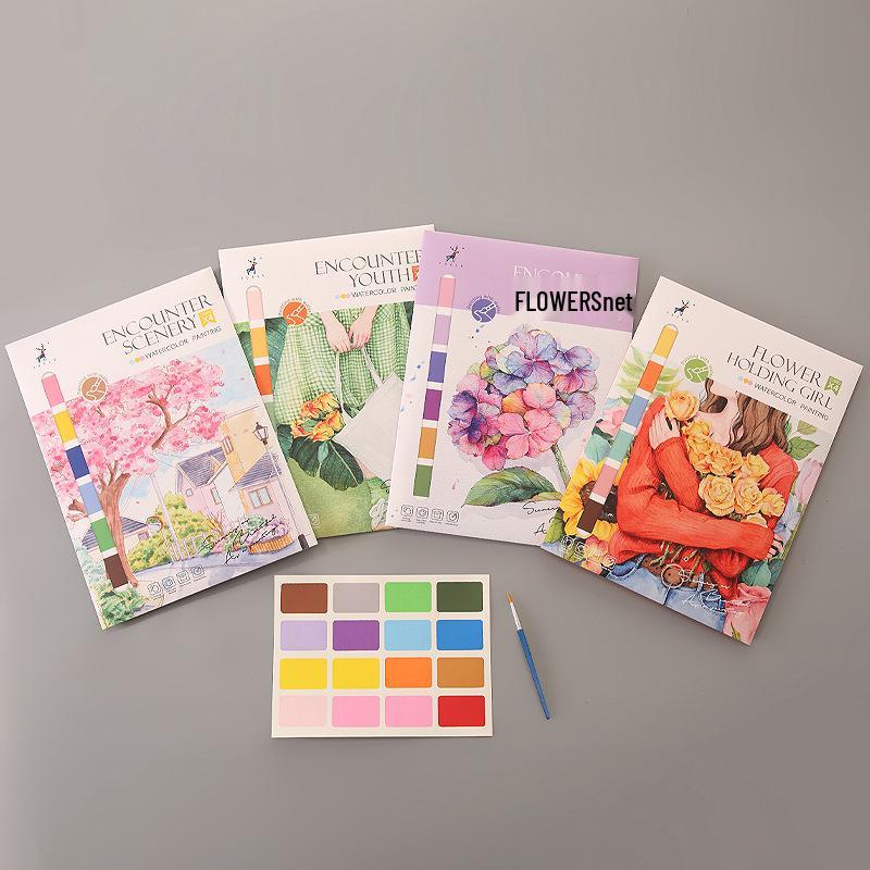 Kreatives Aquarell-Doodle- und Malbuch mit Aquarellpapier