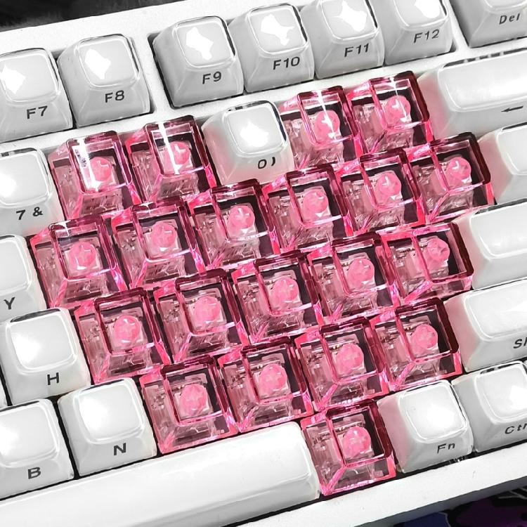 Ergonomic Original Profile 21 Key Backlit Keycaps Transparents PC Material With Storage Pouch For Office