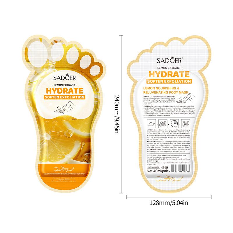 3 Pezzi Maschera Nutriente e Rigenerante per Piedi al Limone 40ml Maschera Idratante per Piedi Autunno e Inverno Prodotti per la Cura della Pelle