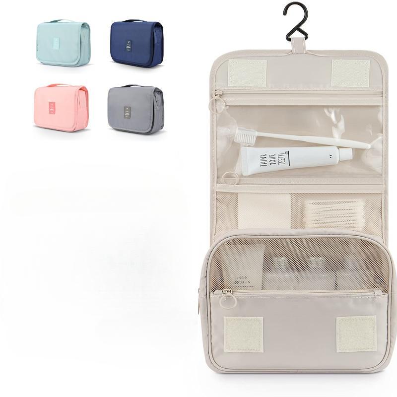 

1PC Waterproof Makeup Bags Travel Cosmetic Bag Toiletries Organizer Hanging Bathroom Wash Bag білий