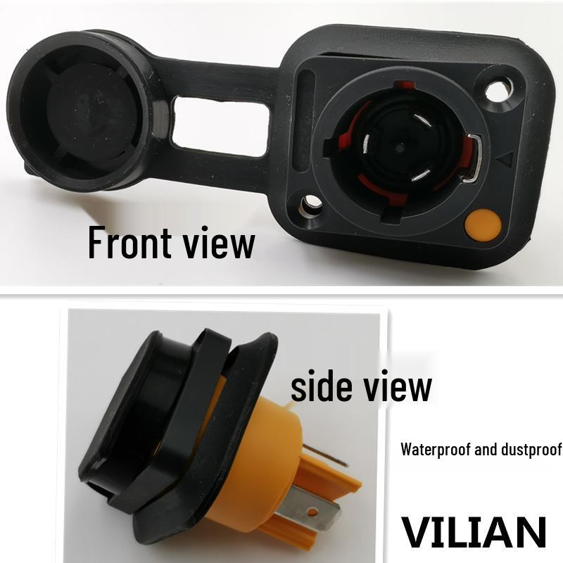 3P Stage Lighting Beam Light with Aviation Plug, LED Display, and XLR Waterproof Male/Female Socket.