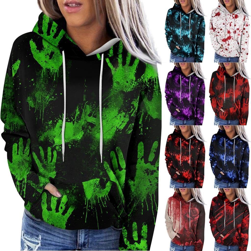 Women's Hoodies Sweatshirts Clothes Teen Girl Casual Sweater Pullover With Pockets Halloween