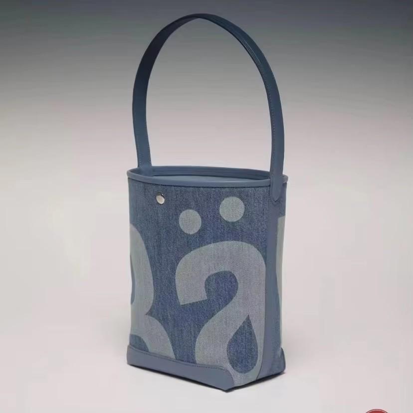 

Women s Monogram Print Bucket Bag, Thai Niche Trendy Underarm Shoulder Bag, Casual Fashion Daily Handbag for Ladies синій