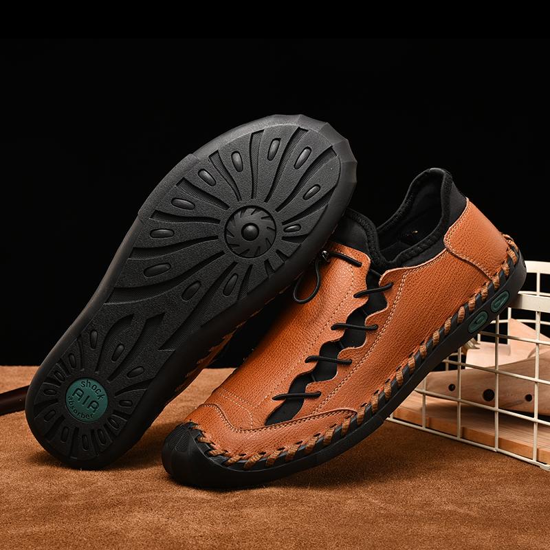38-48 Men's Plus Size Lightweight and Fashionable Casual Leather Shoes Handmade Shoes