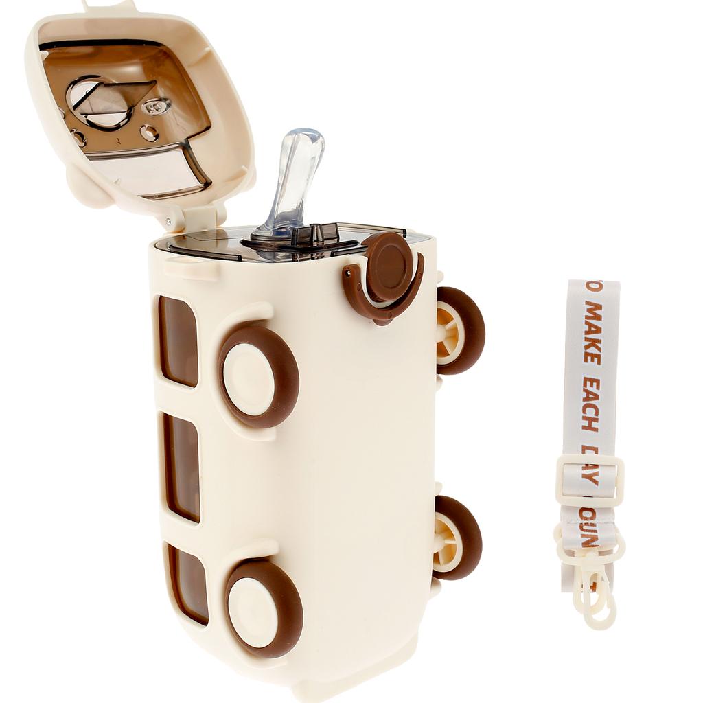 Water Cup in Bus Shape Leakproof Toy Bus Water Bottle 500ml Bus Shape Water Bottle Portable Kids Bus Water Bottle Creative