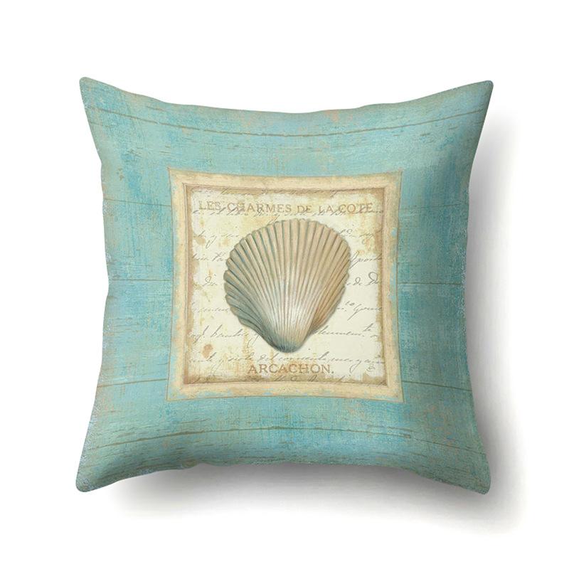 Blue Ocean Seaweed Polyester Pillow Case Car Decoration Home Print Pillow Bedside Sofa Waist Cushion Cover