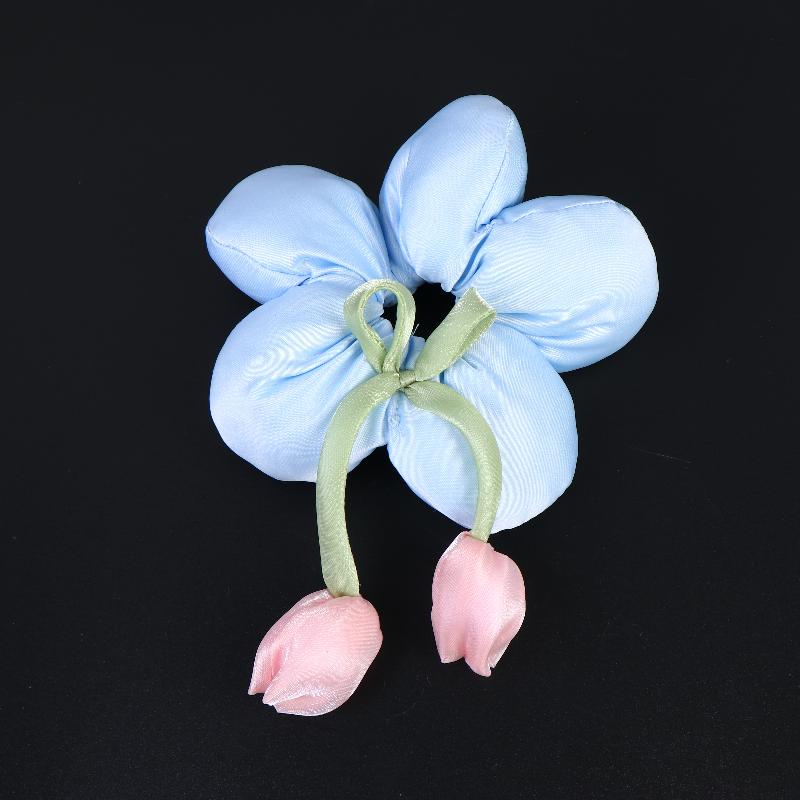 

Cute Candy Color Flower Hair Tie Scrunchie Soft Fabric Elastic Ponytail Holder Lovely Hair Accessories For Girls Women Gift 1PC синій