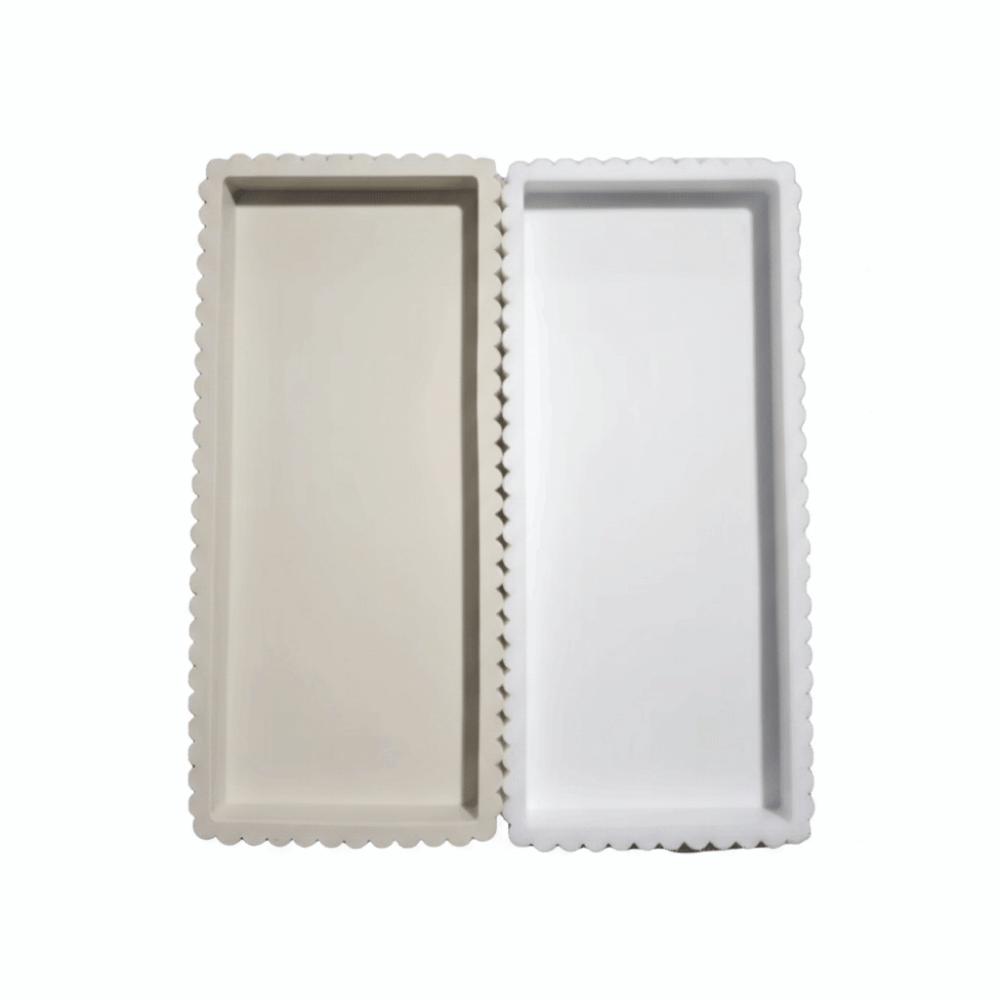 Serving Tray Silicone Candle Holder Tray Wavy Square Decorative Tray Multi-purpose Modern Table DecorationTrays Coffee Table