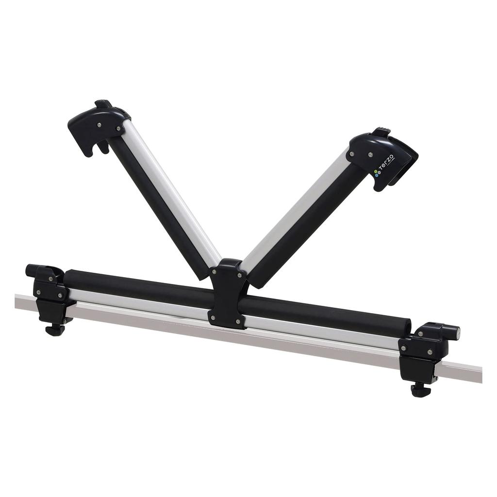 Terzo (by PIAA) Ski/Snowboard Carrier Attachment, Gullwing, Extra, Metal Silver, Double-Opening, with Lock, ES152, Holds 4 Snowboards or 6 Skis