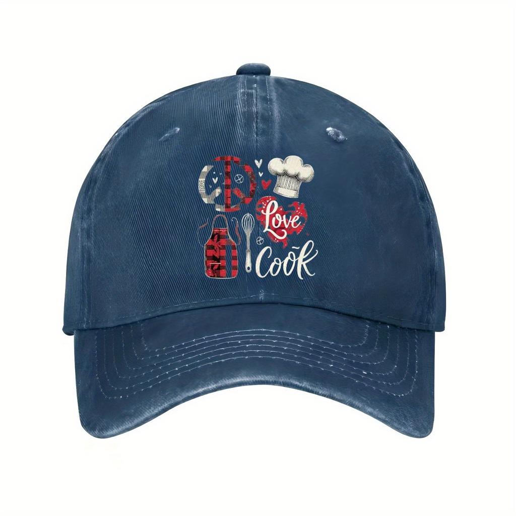 Miłość Temat Kuchnia Czapka z Daszkiem Regulowana Bawełniana Kapelusz Szefa Kuchni Gotowanie dla Mężczyzn Kobiet