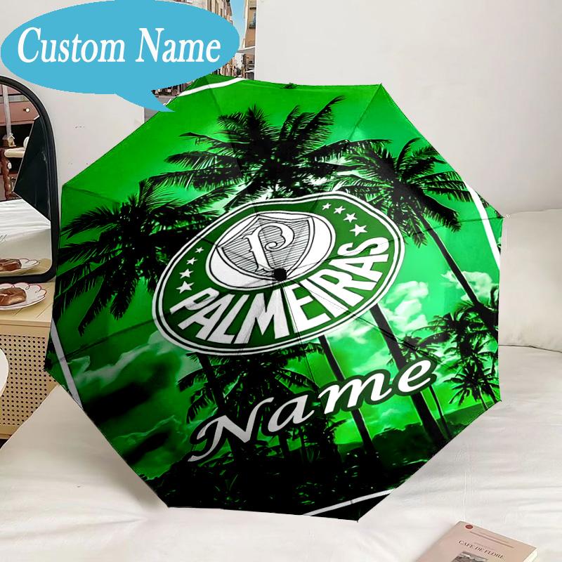 Custom Name Umbrella Palm Beach Paradise Umbrella 8-Frame for Travel, Camping, Casual Lightweight Portable, Essential for Family Gifts