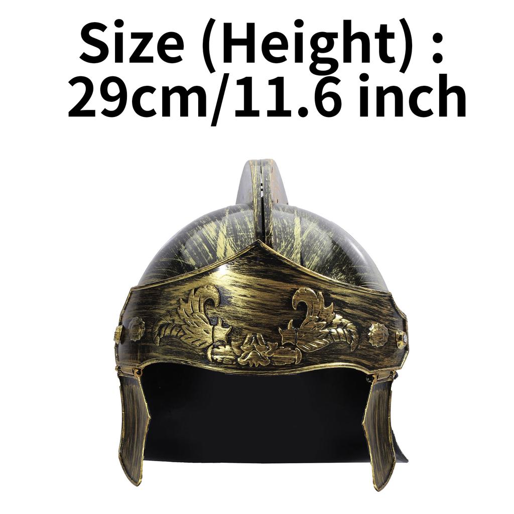 Plastic Spartan Gladiator Helmet for Men: Medieval Roman Warrior Knight Costume Headgear for Halloween Stage Performance
