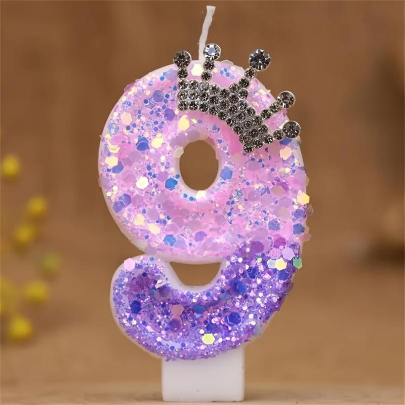 Crown Glitter Number 1 Birthday Candle Cake Topper