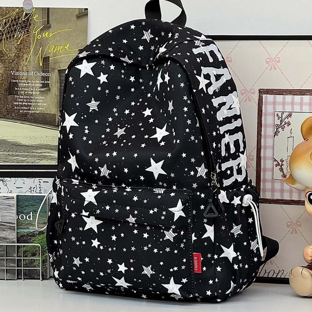 Schoolbag Schoolbag Female Junior High School High School Student Star Printing Korean Version Niche Ins Backpack Mori College Student Computer Bag