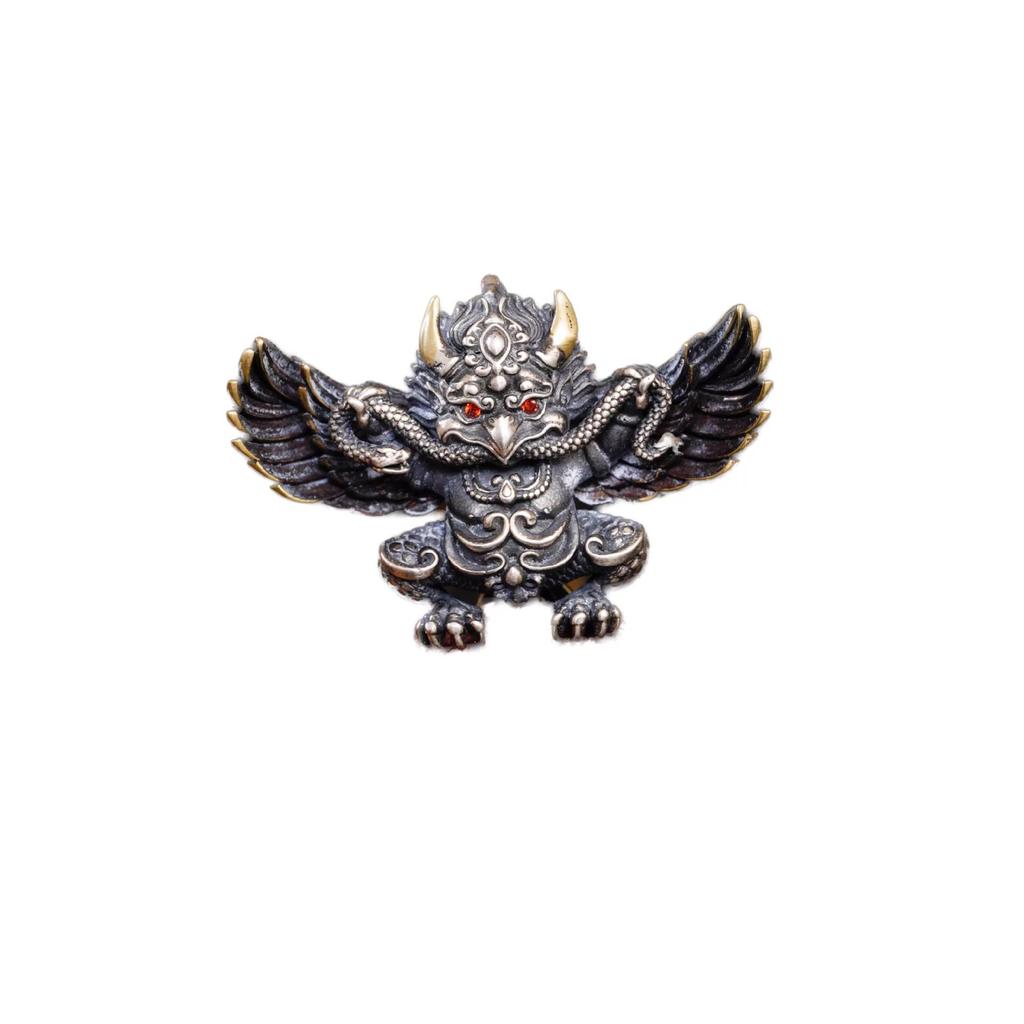 Tibetan-Style Retro Garuda Three-Eyed Buddha Head Bracelet and Loose Beads for Handmade DIY Accessories