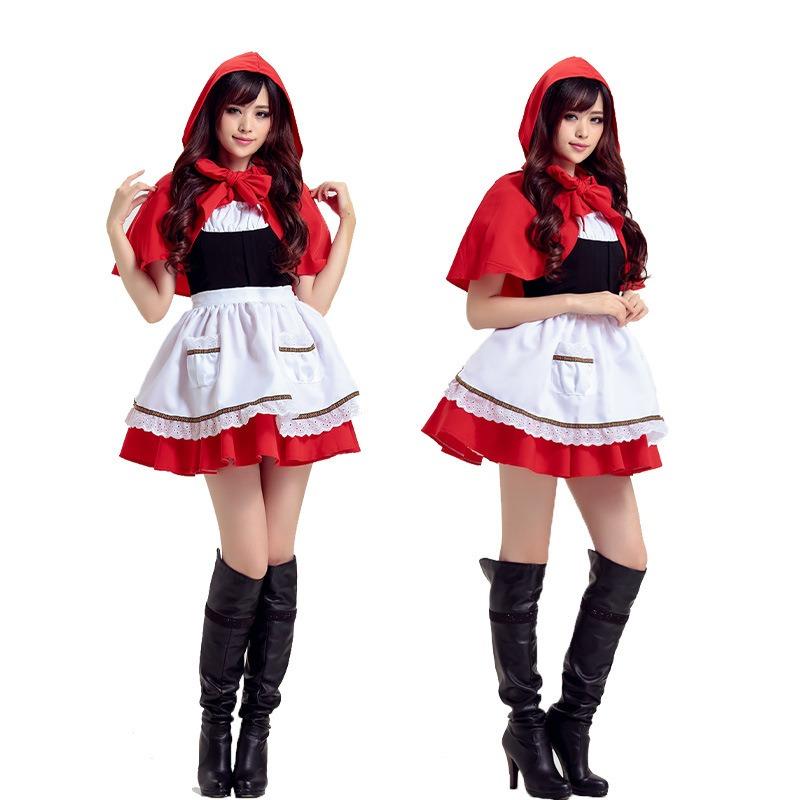 Christmas Little Red Riding Hood Christmas Red Dress Adult Christmas Dress Christmas Performance Costume
