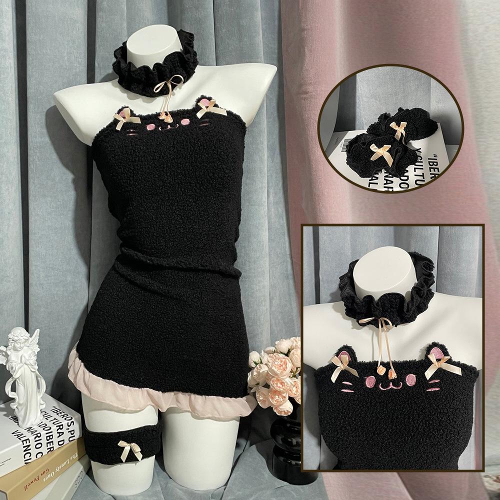 РЎРµРєСЃСѓР°Р»СЊРЅРѕРµ РЅРёР¶РЅРµРµ Р±РµР»СЊРµ РїР»СЋС€РµРІРѕРµ СЃ РѕС‚РєСЂС‹С‚РѕР№ СЃРїРёРЅРѕР№ Pure Desire Maid Cos Pussy Babes Slim Sexy Temptation Free Suit One size