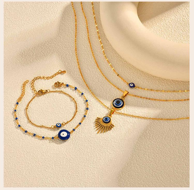 Protection Evil Eye Necklace for Women, Trendy Lucky Amulet Pendant Necklace Gifts for Sister Friends Gift