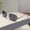 Zinc Zinc Alloy Rimless Oval Sunnies Costume Accessory Women Anti-UV Eyewear Anti Blue Light Glasses  Outdoor