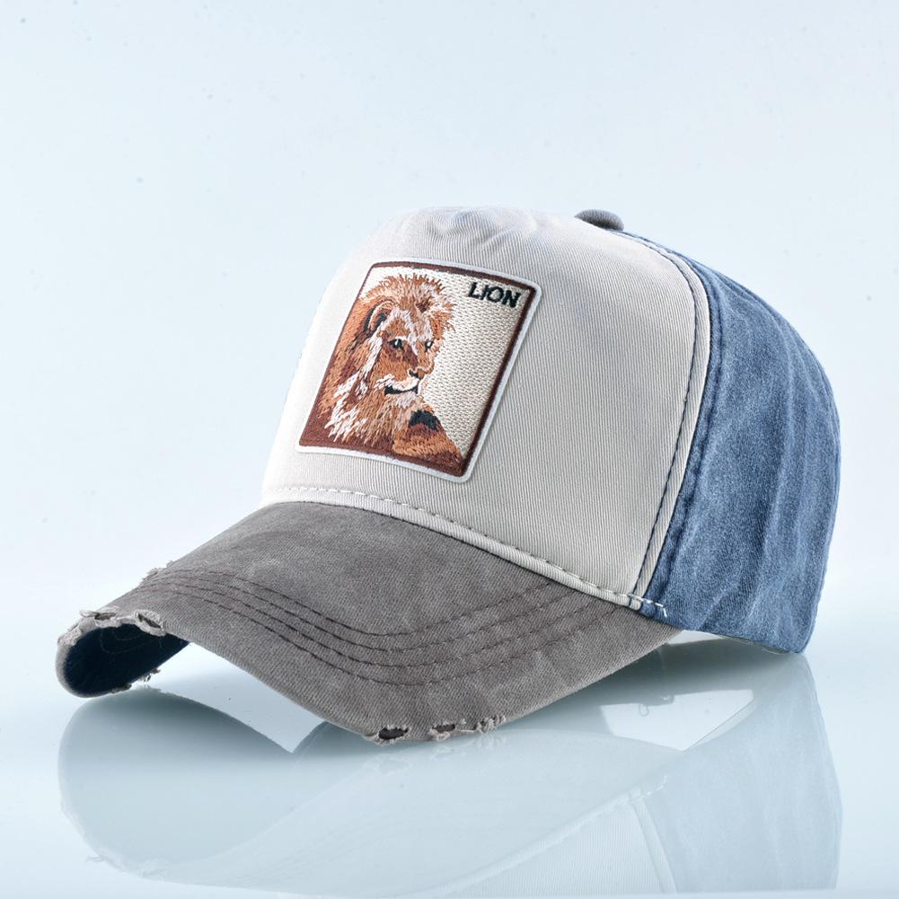 Cap With Embroidery Animals Patch Men Snapback Hip Hop Dad Hats Women Four Seasons Adjustable Visor Cap Vintage Denim Baseball Minimalist