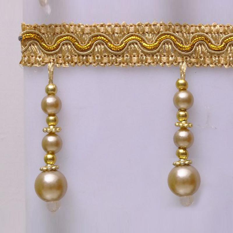 11 Meter Gardinband Pärlförsedd Hänge Spetsband Tofs Pärlfrans Gardintillbehör Möbeldekorationsband DIY Syhantverk