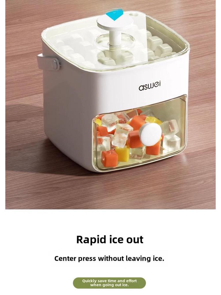 Molde de Bola de Gelo de Grande Capacidade - Caixa de Armazenamento de Gelo Doméstica de Grau Alimentar