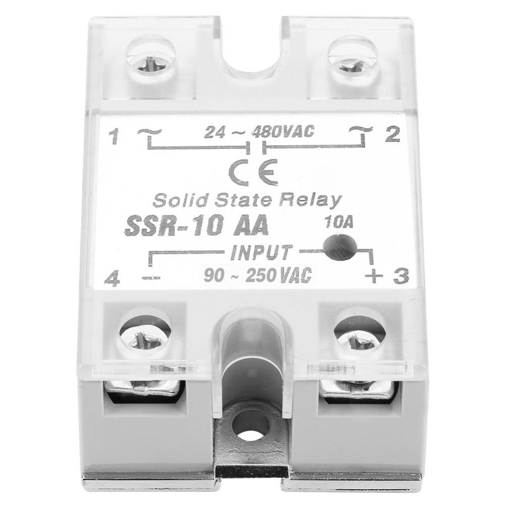 SSR-10 AA Solid State Relay Input 90-250V AC Output 24-480V AC Solid State Relay AC-AC AC-AC Relay Electrical Systems