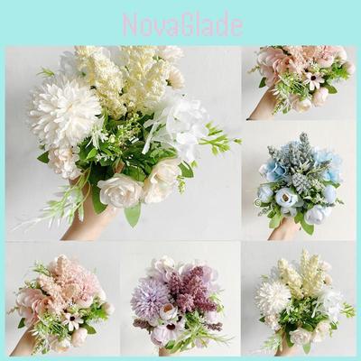 Elegant Real Touch Artificial Silk Flowers Bridal Wedding Bouquet For Home Party Decor