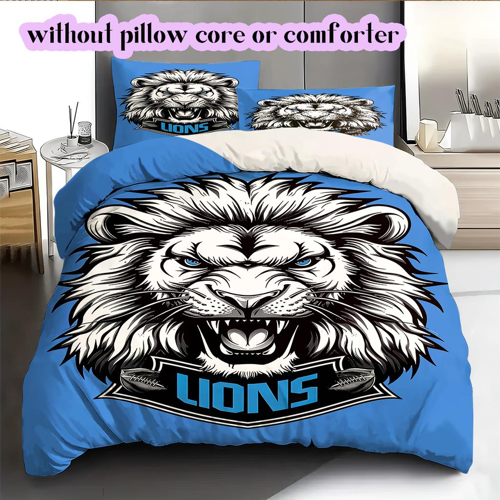Voetbal Logo Patroon Beddengoed Dekbed Set Dekbedovertrek Kussensloop Huisdecoratie Verjaardagscadeau (1*dekbedovertrek+ 2*kussensloop, zonder vulling)