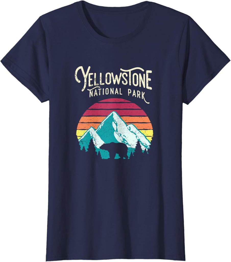 Vintage Yellowstone National Park WY Mountain Bear T Shirt