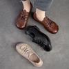 Johnature Bequeme lässige Damen-Flats-Schuhe aus echtem Leder mit weicher Sohle, runder Zehenpartie und einfarbigen Schuhen