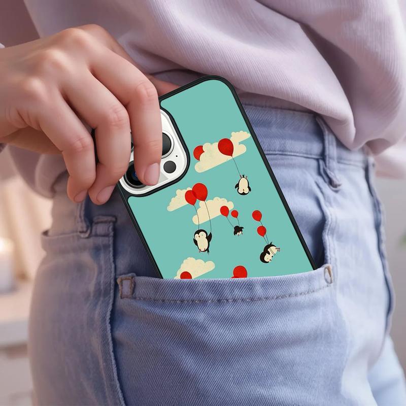 Cute Penguin Phone Case For iPhone 17 Air 15 16e 14 13 Pro Max Coque 12 11 Pro Max PLUS cover