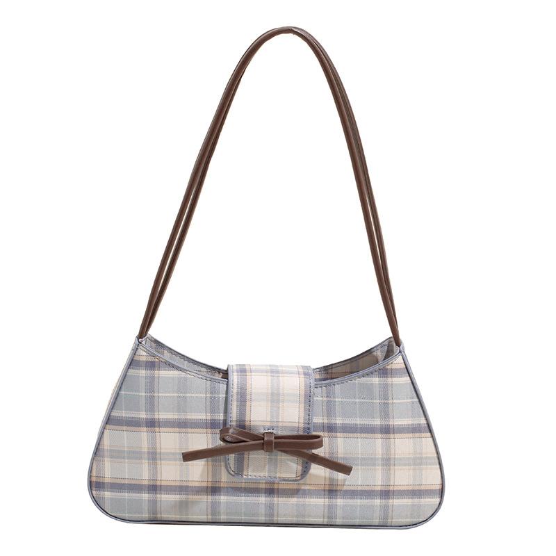 South Korea's New Niche Sweet Plaid College Style Underarm Bag Women's Fashion Casual Girl Style Versatile Shoulder Bag